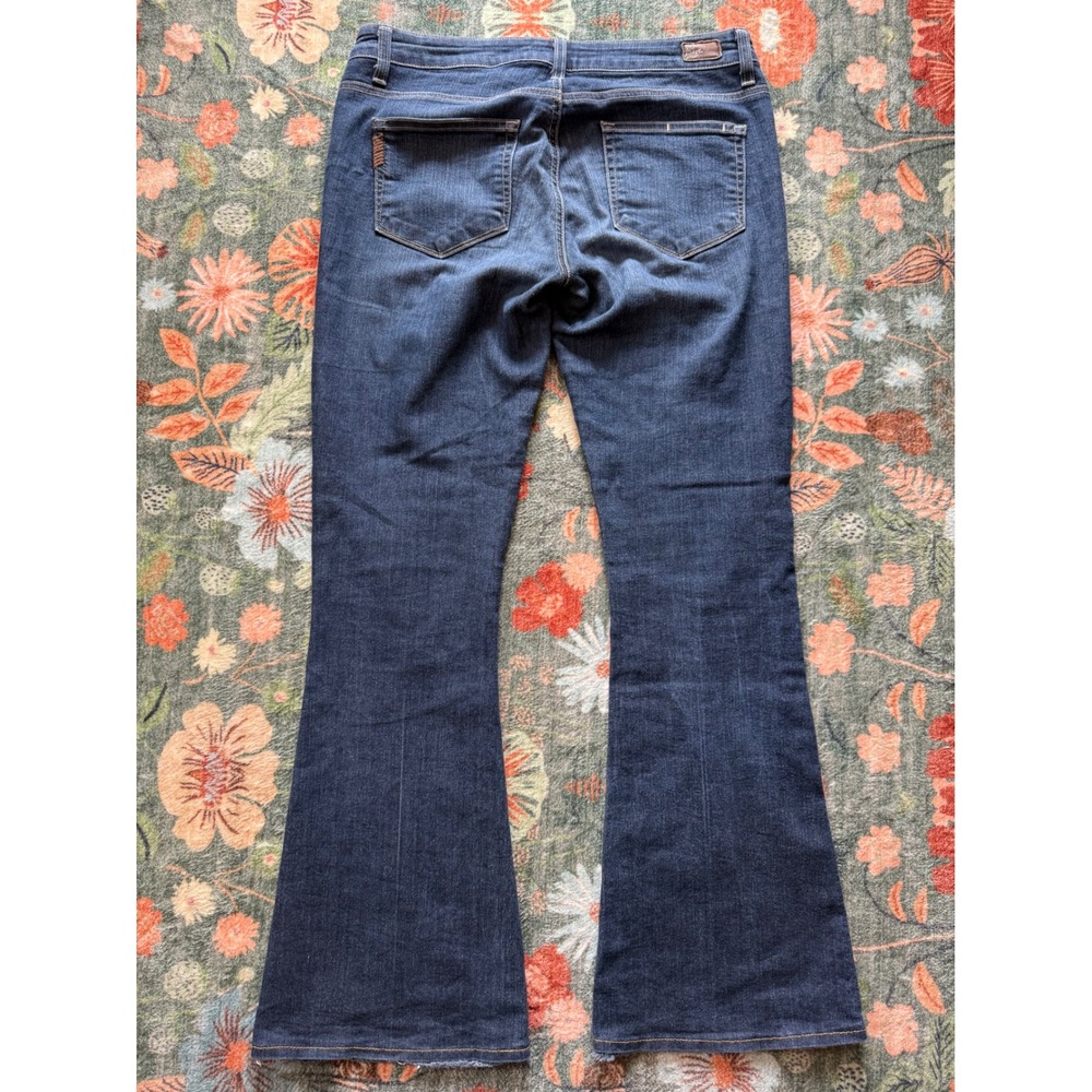 Paige Canyon Flare Jeans Dark Wash Denim Size 30 Made in USA‎ Stretch W3142 - Picture 8 of 11